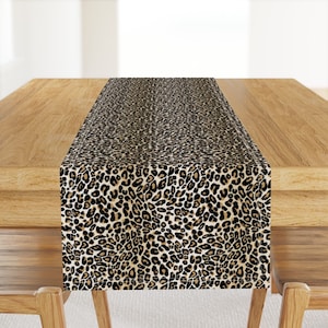 Cheetah Spots Table Runner - Classic Leopard by cinneworthington - Animal Print African Safari  Cotton Sateen Table Runner by Spoonflower