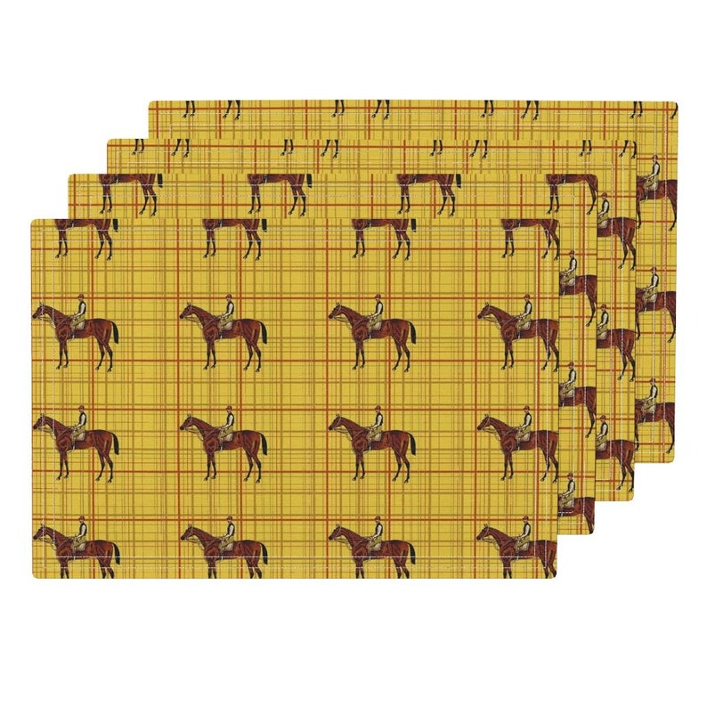 - Silvo by ragan Horse Pony Hound Dressage Cloth Placemats by Spoonflower Equestrian Placemats Set of 4