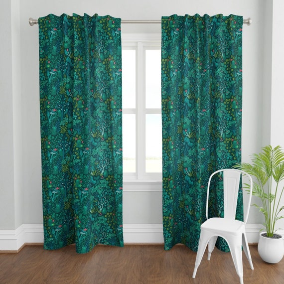 Mystic Woodland Curtain Panel Emerald Forest by Kostolom3000 - Etsy