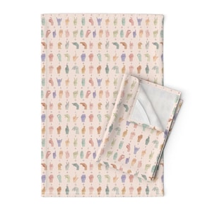 Colorful Asl Tea Towels (Set of 2) - Asl Alphabet by nurseinsomniac - Alphabet Sign Language Hands Linen Cotton Tea Towels by Spoonflower