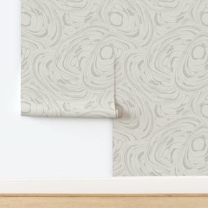 Neutral Coastal Non-Pasted Wallpaper Abstract Nautical Beach Ocean - Oyster Shells by shellyreneedesigns Wallpaper by Spoonflower
