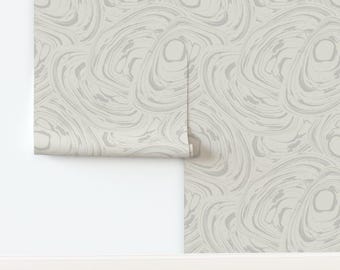 Neutral Coastal Non-Pasted Wallpaper Abstract Nautical Beach Ocean - Oyster Shells by shellyreneedesigns Wallpaper by Spoonflower