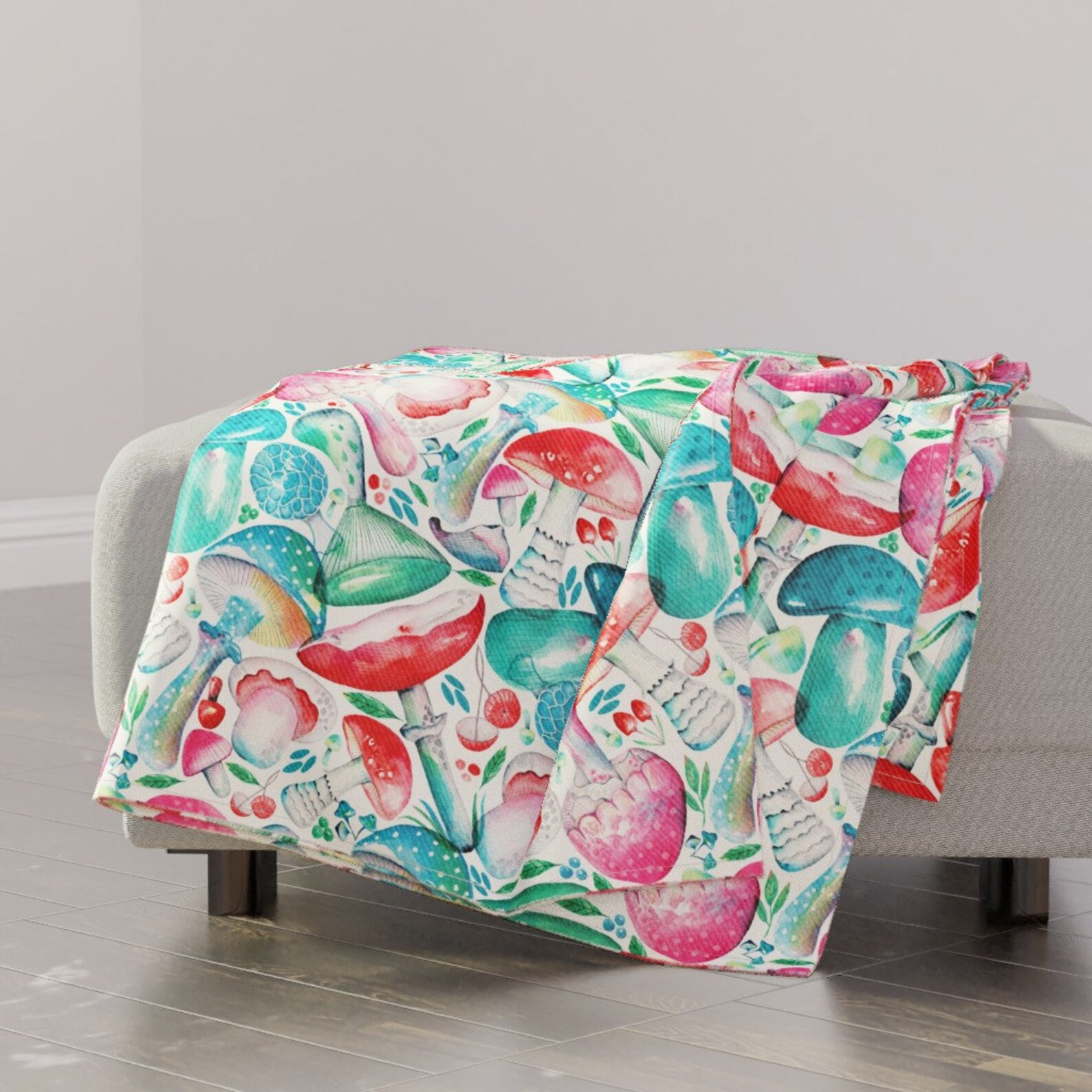 Teal Decke Pilze Von Grace andersson Moderne Tapete Etsy