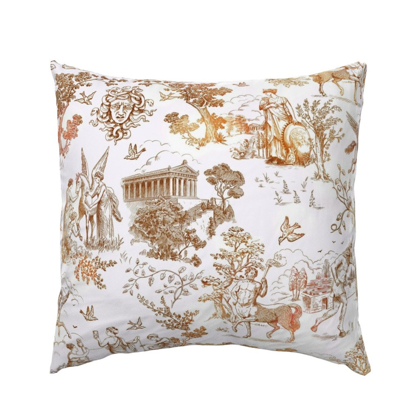 Ancient Greece Pillow Sham Greek Myth Toile by vinpauld Etsy