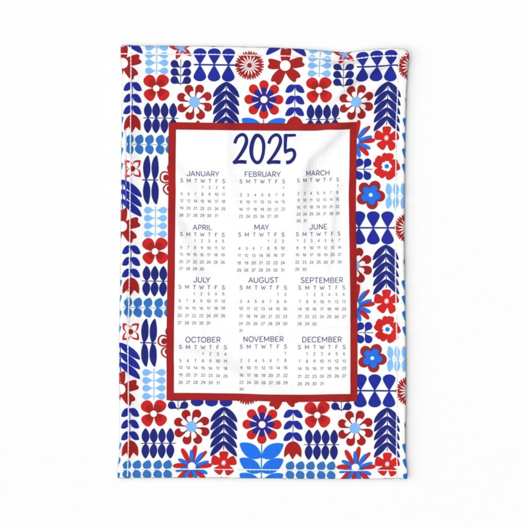 2025 Calendar Tea Towel 2025 Calendar Scandi by Kristeninstitches Tea