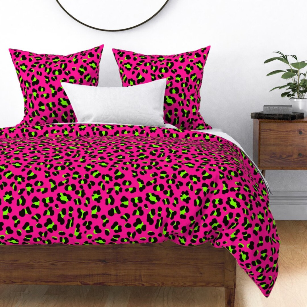 pink and green duvet cover