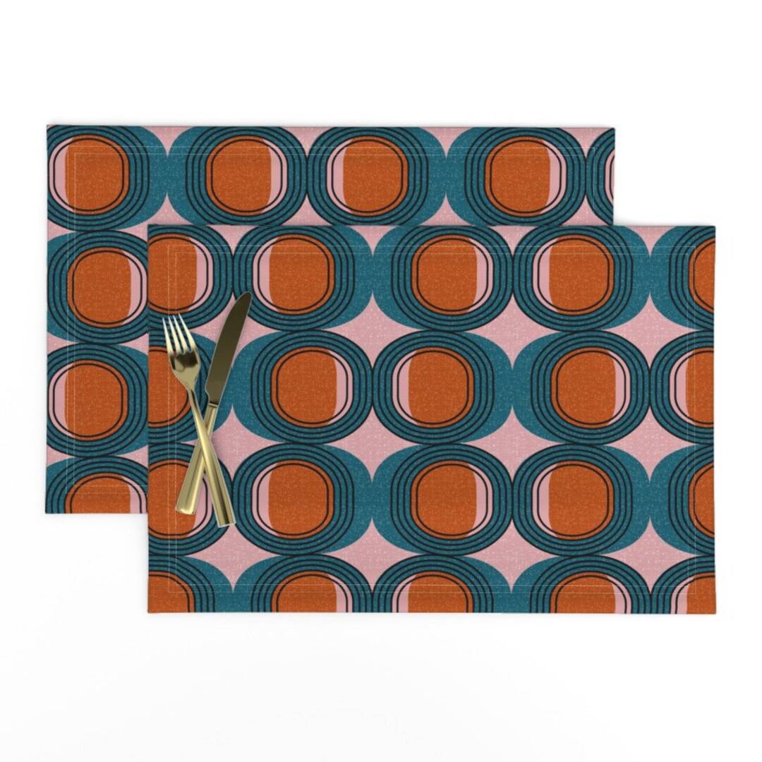 Mid Century Modern Placemats set of 2 Mid Century Elliptic by