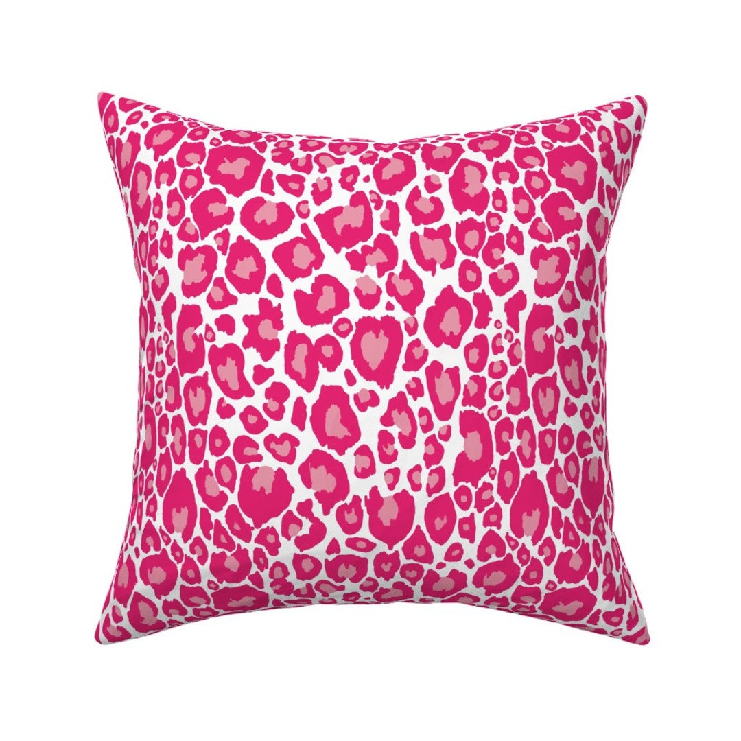 Animal Print Throw Pillow Pink Cheetah Print by Theartwerks Hot Pink