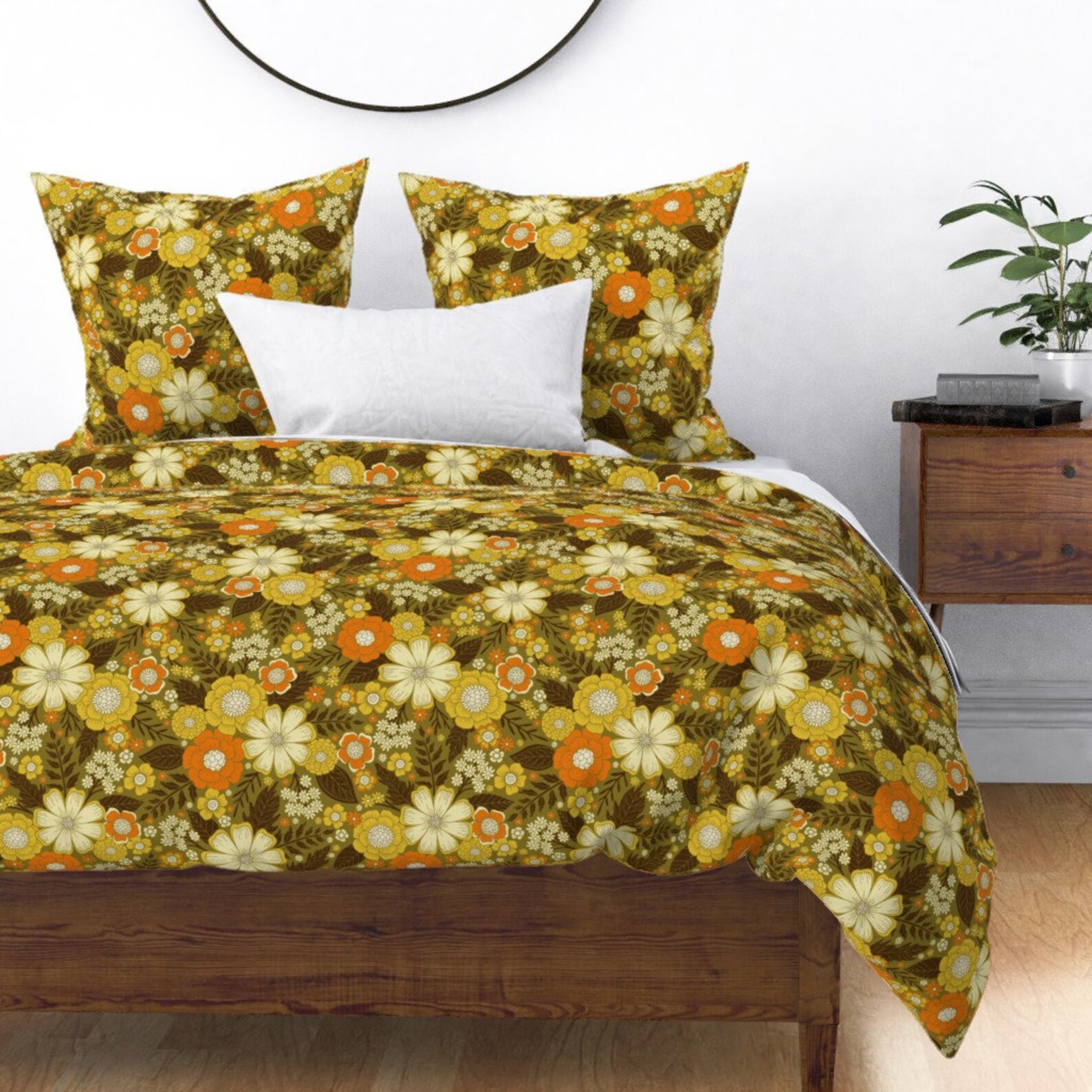 Vintage Style Duvet Cover 1970s Retro Floral by Etsy
