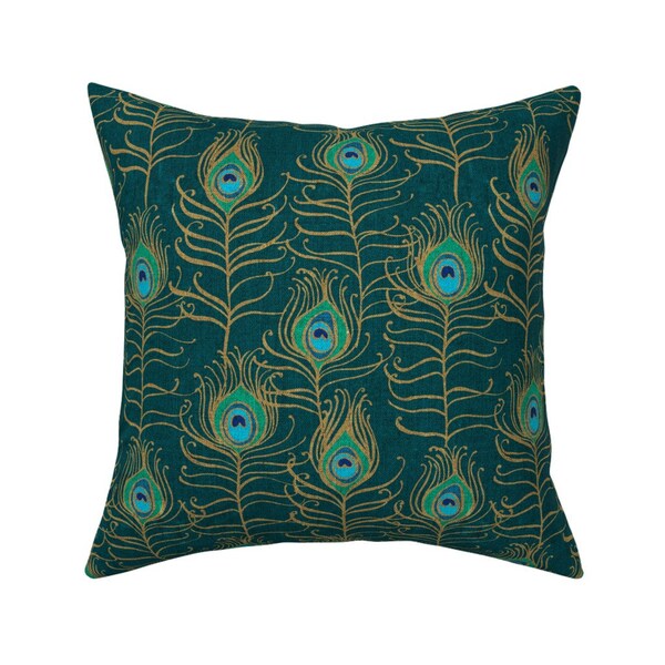 Peacock Throw Pillow Etsy