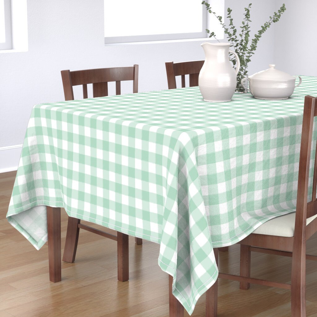 Gingham Tablecloth Small Mint Buffalo Check Gingham by Etsy