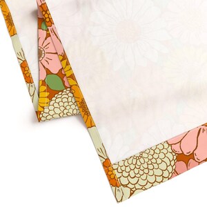 Retro 1970s Floral Curtain Panel - Vintage Style Nostalgia Pink Orange Yellow Custom Curtain Panel - 70s Boho Floral by mariarein - image 7