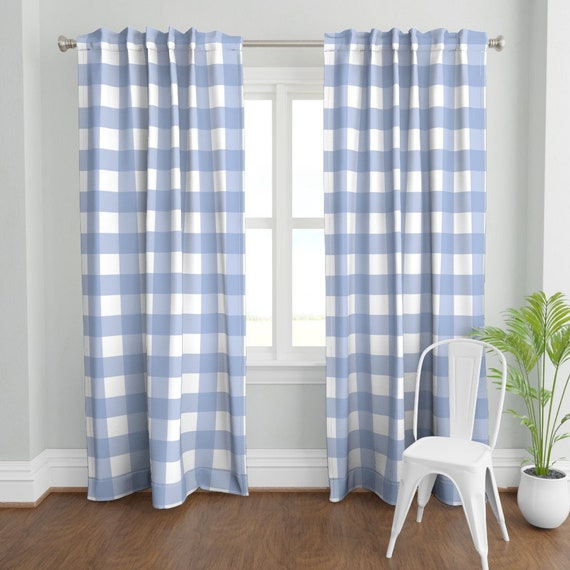 Buffalo Check Curtain Panel Blue Buffalo Check by Etsy