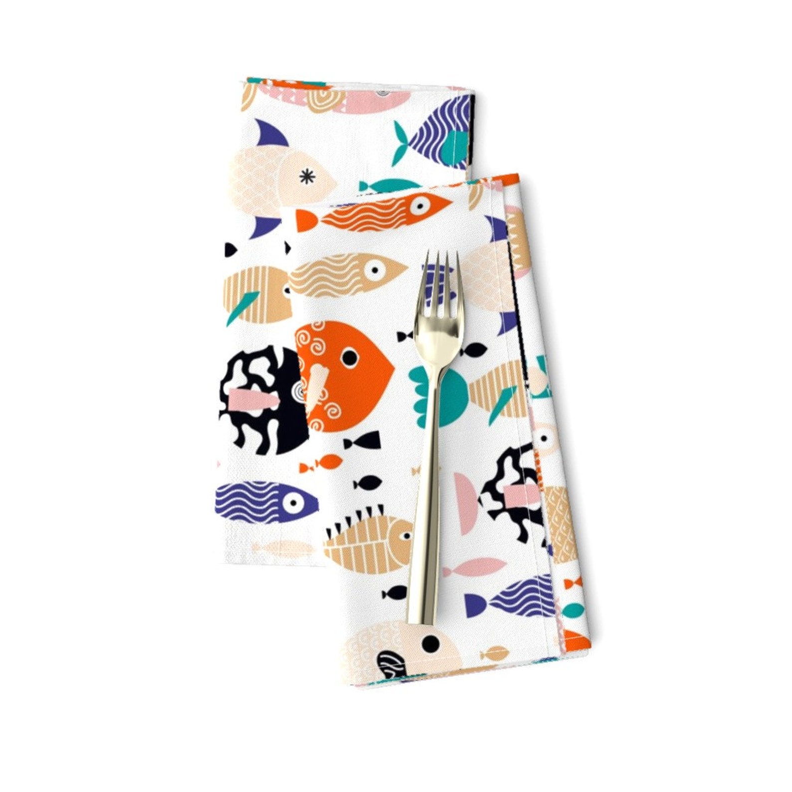 Tropical Fish Dinner Napkins set of 2 All the Fish in the Etsy