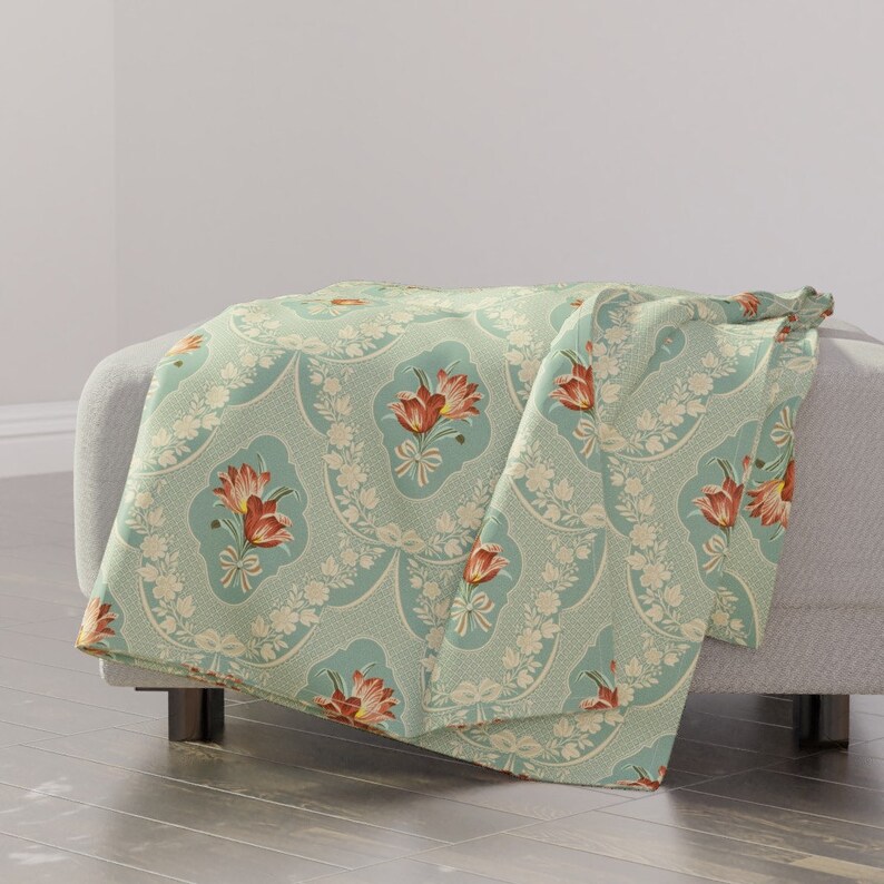 Baroque Rococo Throw Blanket Tulip Damask by muhlenkott Etsy