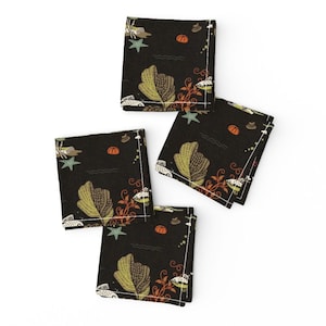 Tropical Cocktail Napkins (Set of 4) - Mid Century Modern Lemuria by muhlenkott - Vintage Tiki Hawaiian Beach Cloth Napkins by Spoonflower