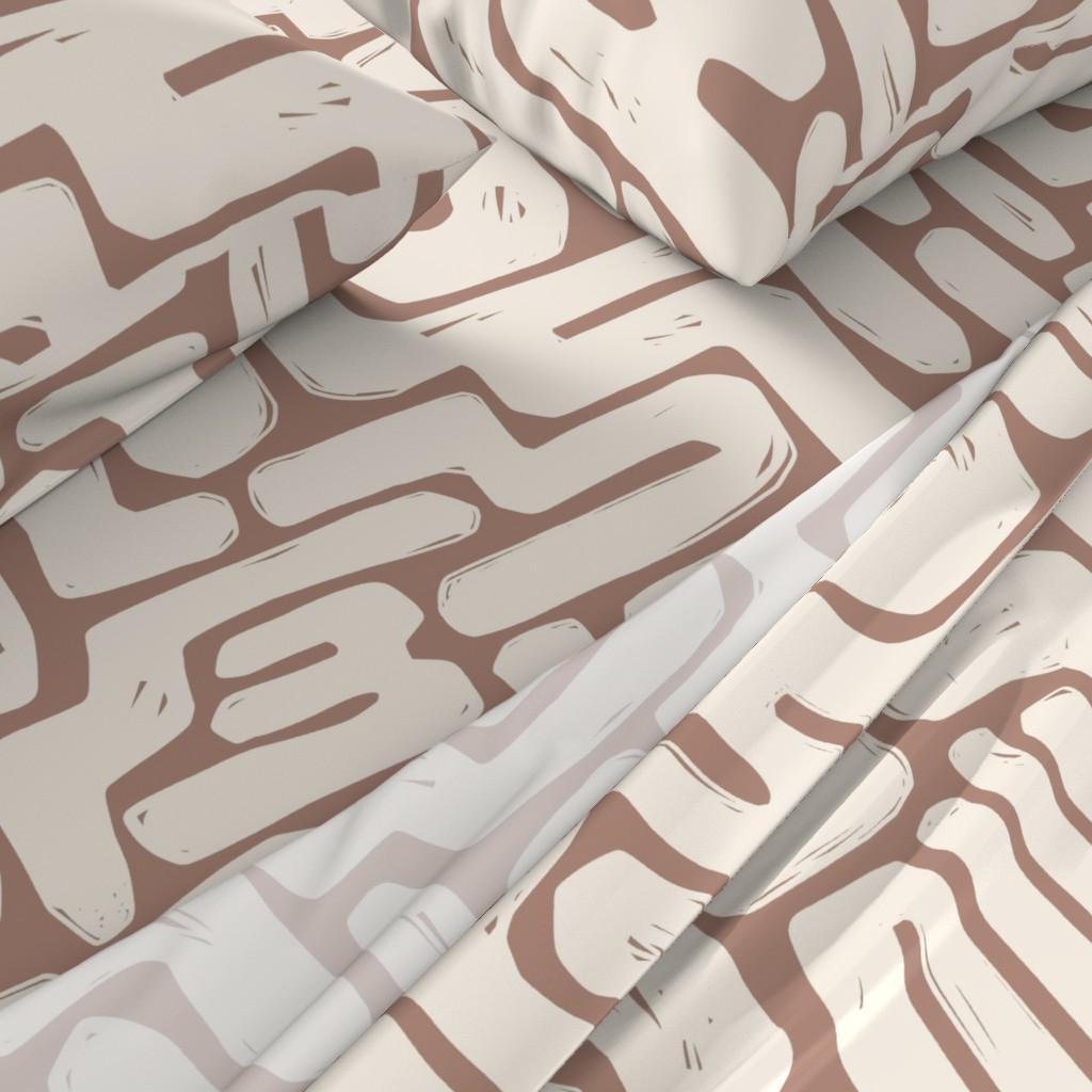 Abstract Sheet Set Earth Tone Abstract Sheets - Minimal Maze by Kristyndorsdesign ...