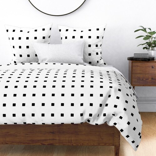 Black and White Duvet Cover Triangles Sideways by Etsy