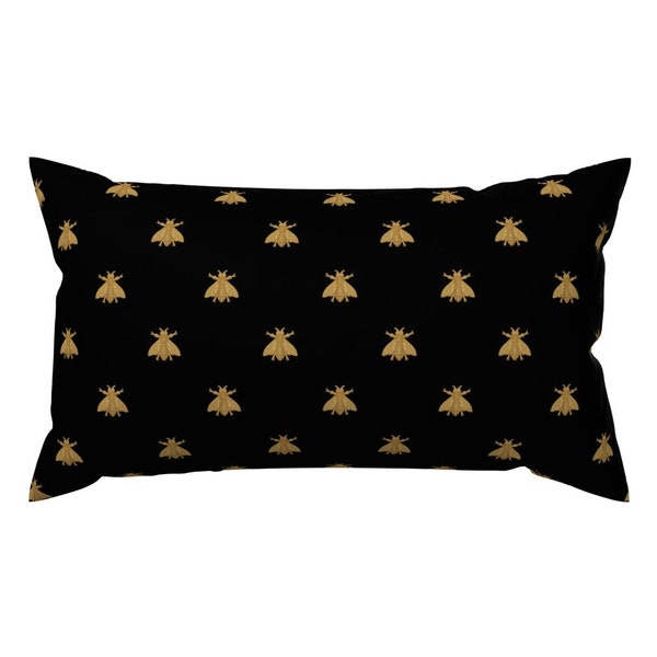 Black Lumbar Pillow Etsy