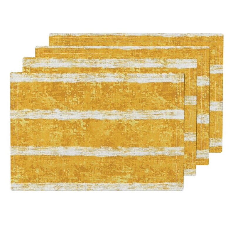 - Nautical Goldenrod by helenpdesigns White Gold Cloth Placemats by Spoonflower Set of 4 Nautical Stripes Placemats