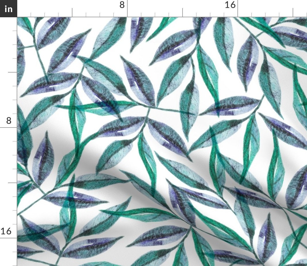 Eucalyptus Leaves Curtain Panel Julie White by Patternbase - Etsy