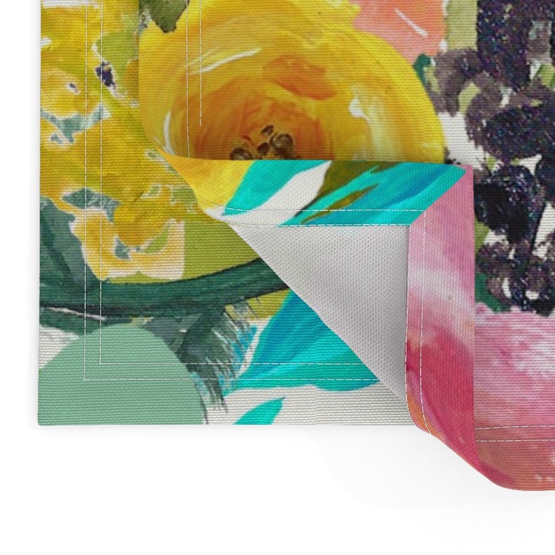 Watercolor Floral Placemats set of 2 Autumn Blooms Giant Etsy