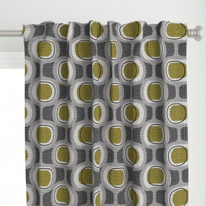 Mid Century Modern Curtain Panel - Tweedy Orbs by ottomanbrim - Retro Inspired Atomic Era Retro Texture Custom Curtain Panel by Spoonflower