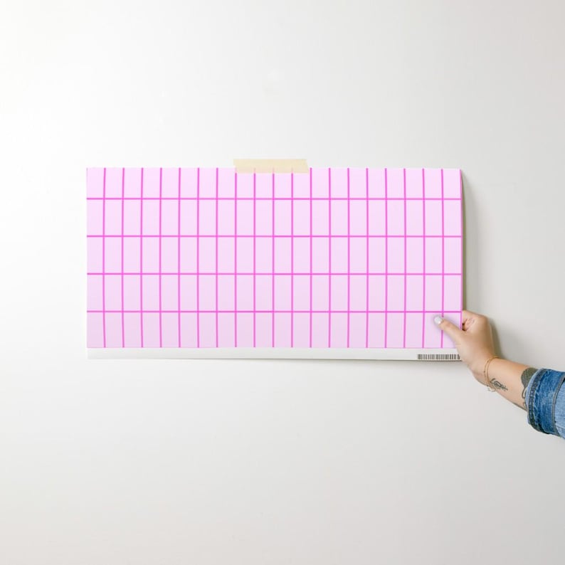 Buy Bold Pink Geometric Nonpasted Wallpaper Double Pink Grid by House