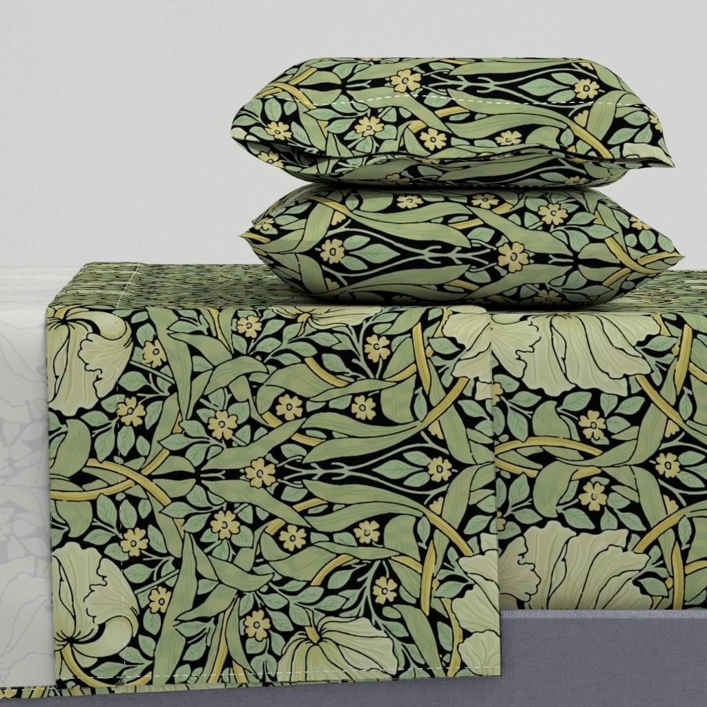 Viktorianische Blumen Bettwäsche - Pimpernel von peacoquettedesigns - Vintage Style Morris Inspirierte Baumwollsatin Bettwäsche Set Bettwäsche von Spoonflower