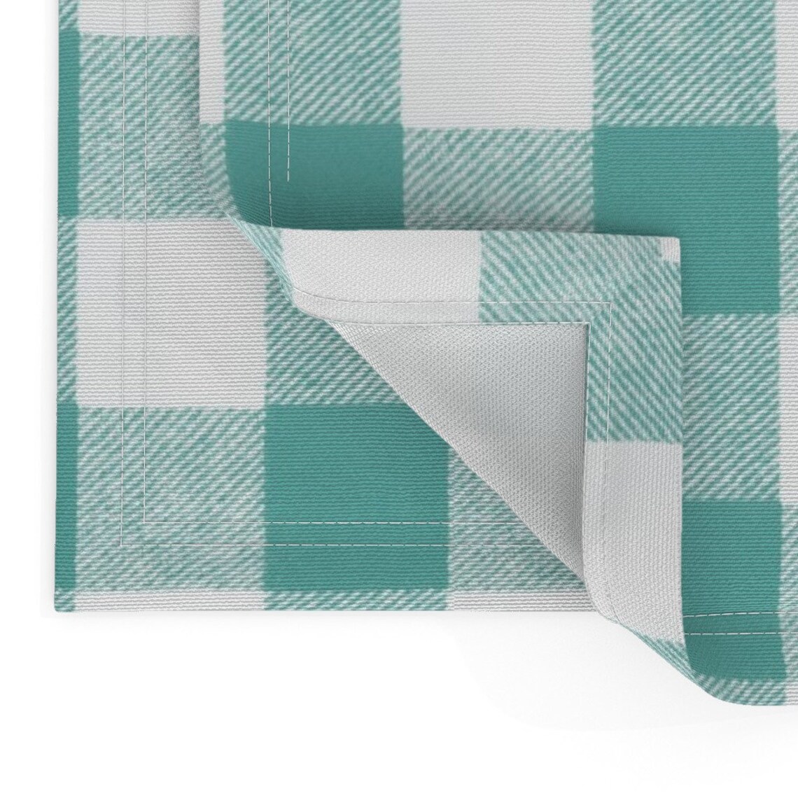 Blue and White Placemats set of 2 Buffalo Check in Aqua by Etsy
