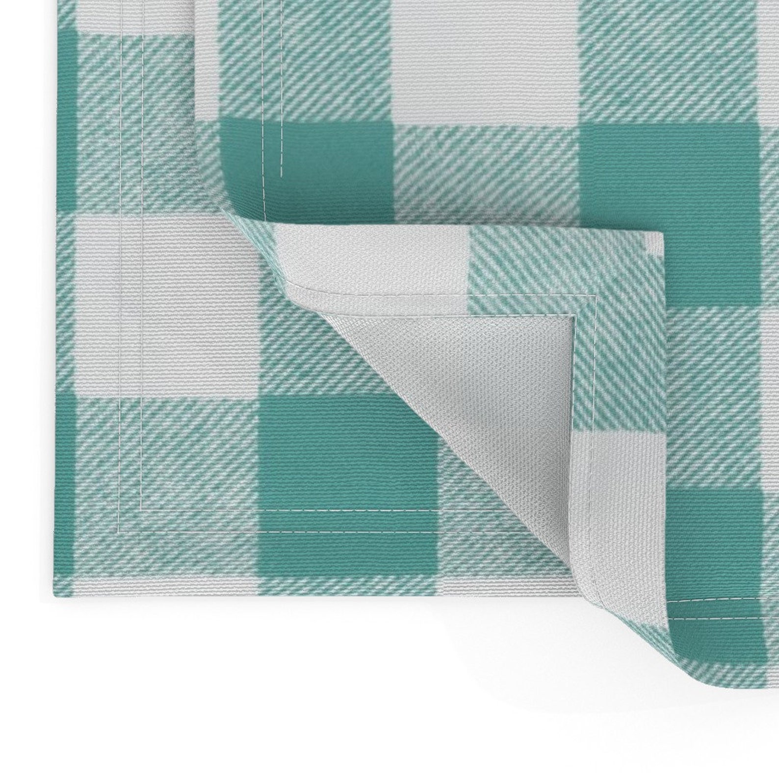 Blue and White Placemats set of 2 Buffalo Check in Aqua by Etsy