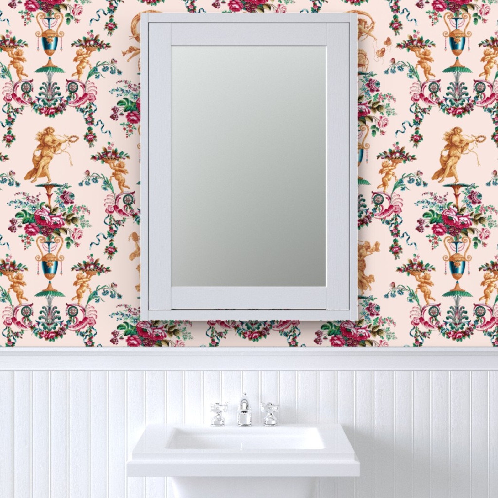 French Rococo Arabesque French Rococo Commercial Grade Wallpaper the Muses Arabesque by ...