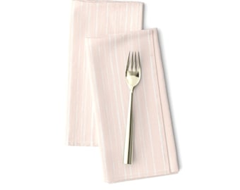 Pink Dinner Napkins (Set of 2) - Peach Stripes by ginaanne -  Stripe Hand Painted Cotton Candy Boho Chic  Cloth Napkins by Spoonflower