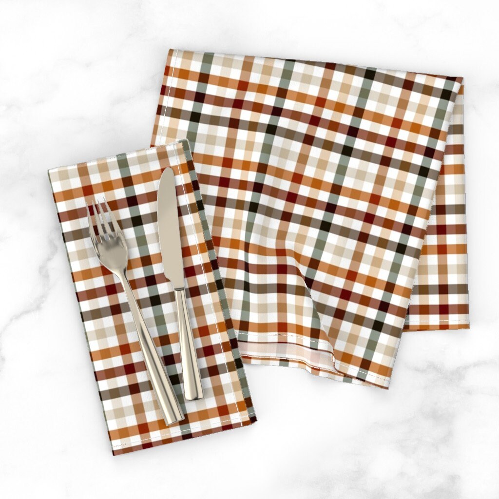 Discover Autumn Dinner Napkins Halloween Fall Plaid