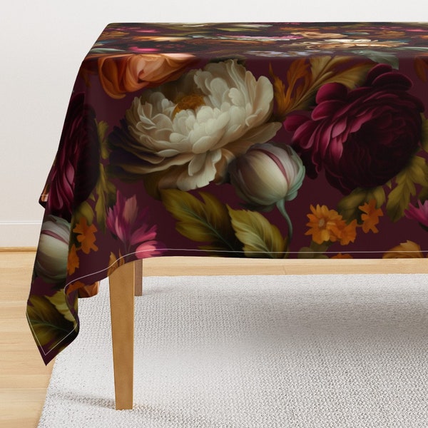 Ruby Red Tablecloth Burgundy Tablecloth - Etsy