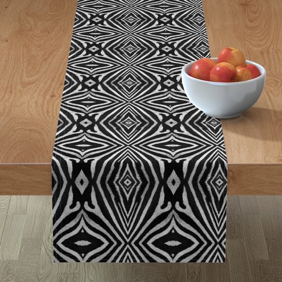 Animal Print Table Runner Zebra by pricedesigns Abstract Etsy