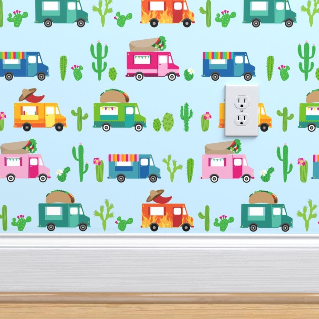 Taco and Burritos Wallpaper Mexican Food Trucks by - Etsy