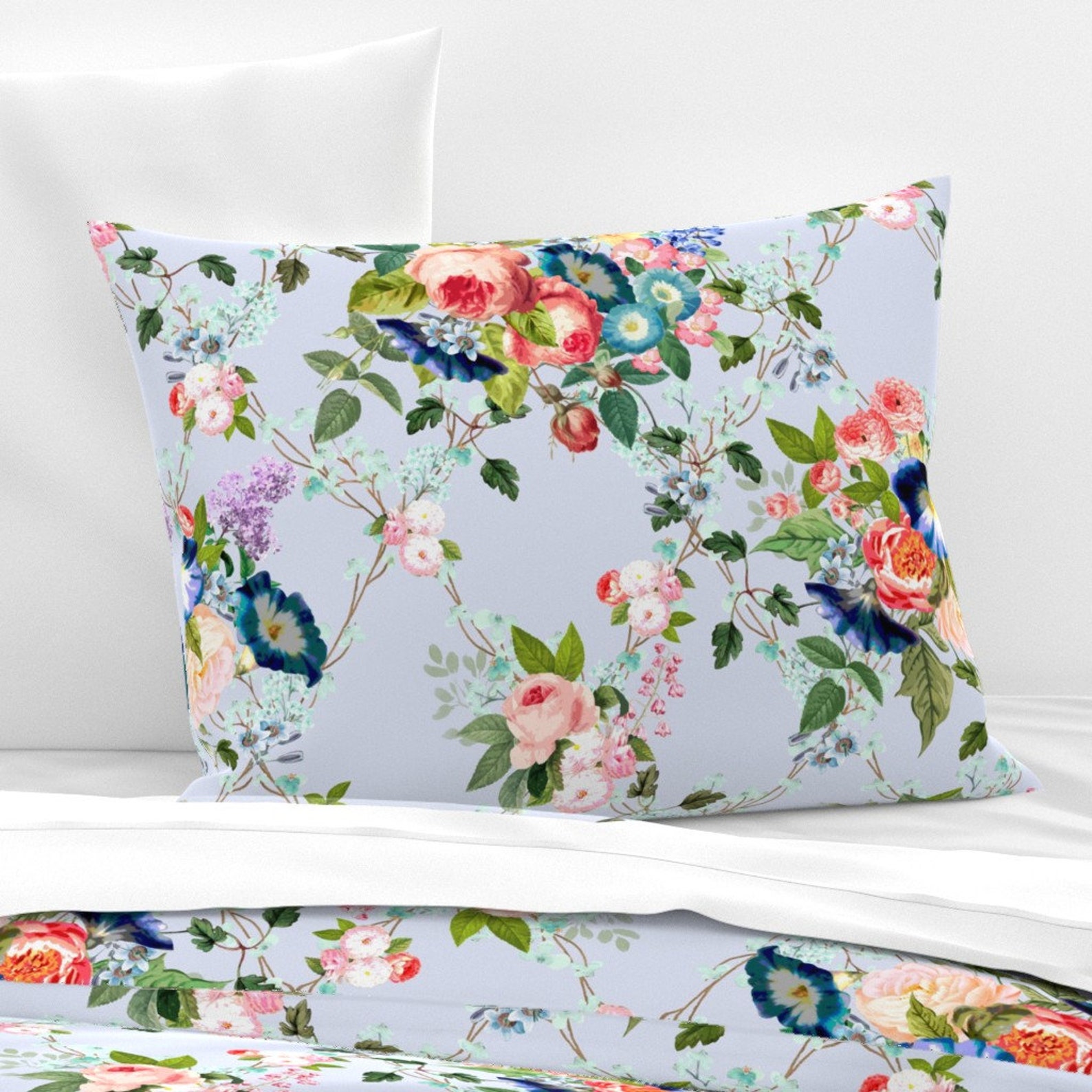 English Rose Garden Pillow Sham Chintz by Pattern_garden Etsy