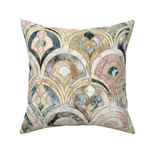 Art Deco Throw Pillow Marble Art Deco Soft Pastels by Etsy