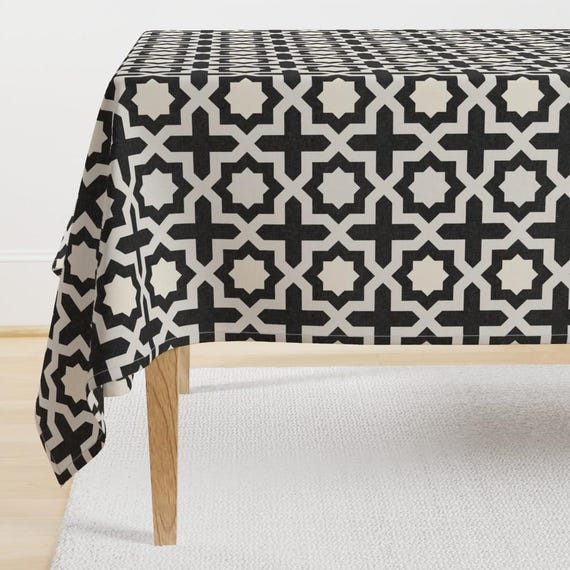 Black and cream tablecloth discount