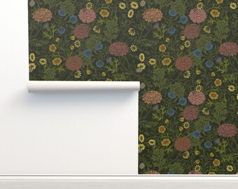 William Morris Non-Pasted Wallpaper Victorian - William Morris Cheerwell  by theunicorngarden Wallpaper Double Roll by Spoonflower