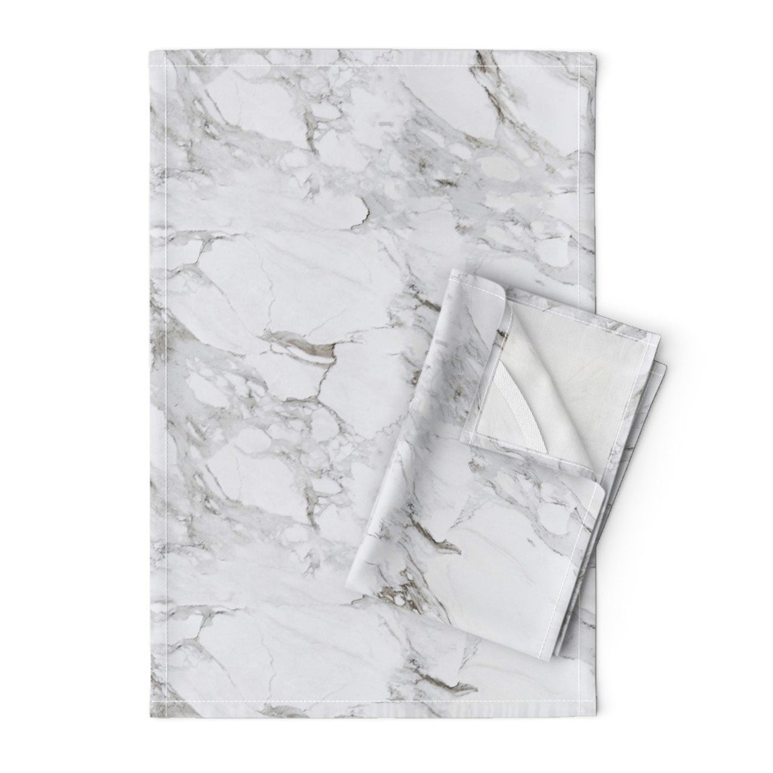Marble Tea Towels Set of 2 Calcutta Marble Gray by mlags Etsy
