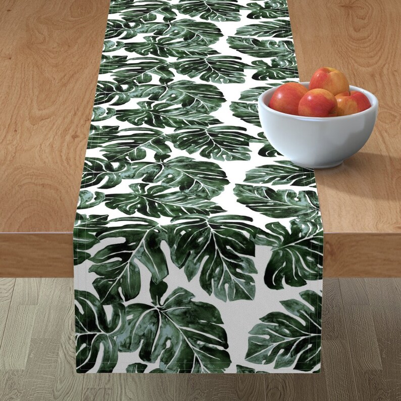 Leaves Table Runner Jungle Monstera Leaves_deep de Etsy