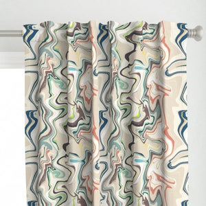 Modern Curtain Panel - Marbled Marbles by enariyoshi - Geology Inspired Geode Pastel Abstract  Custom Curtain Panel by Spoonflower