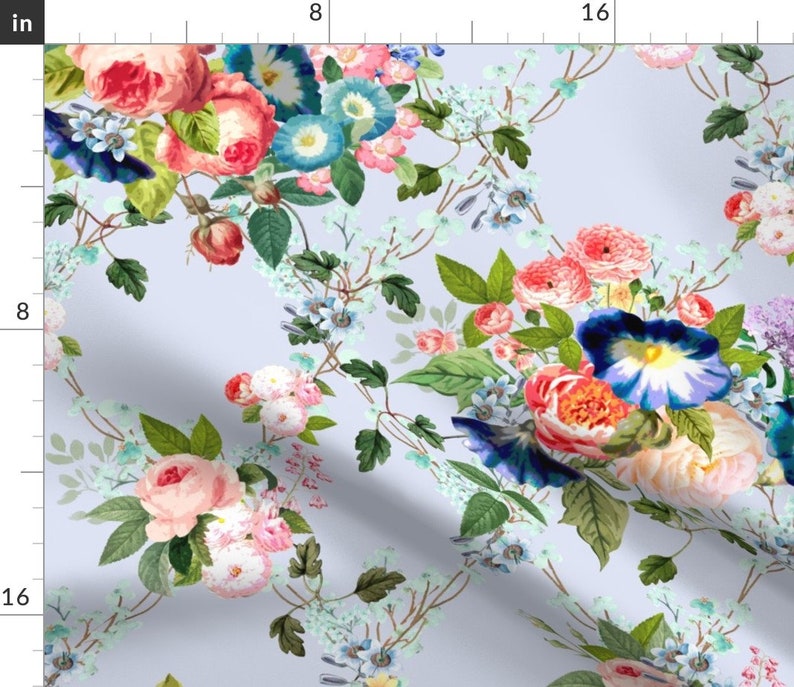 English Rose Garden Sheets Chintz by Pattern_garden Etsy