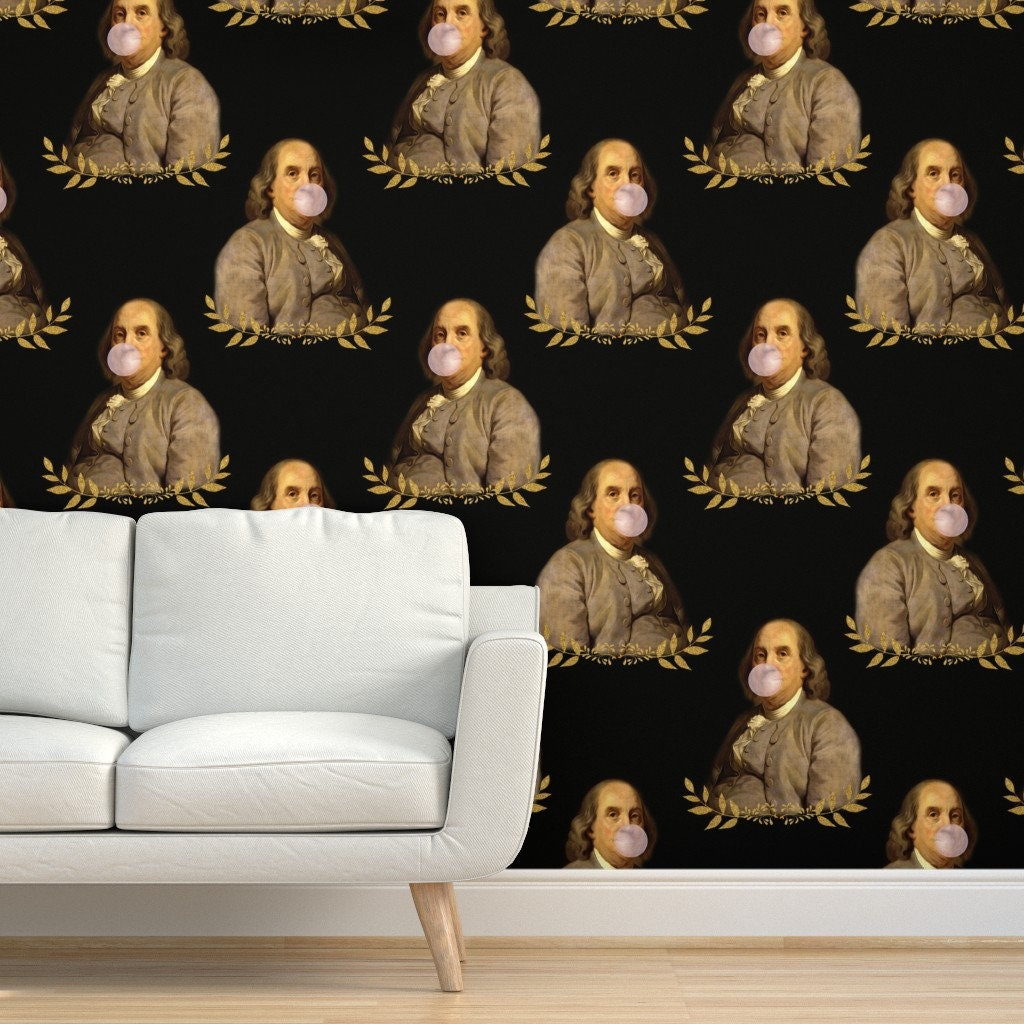 Ben Franklin Commercial Grade Wallpaper Benji Chewing Gum by - Etsy