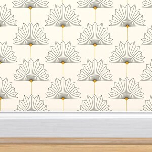 Art Deco Palms Non pasted Wallpaper Deco Palm Leaves By Emelizzas art-deco-palms-non-pasted-wallpaper-deco-palm-leaves-by-emelizzas