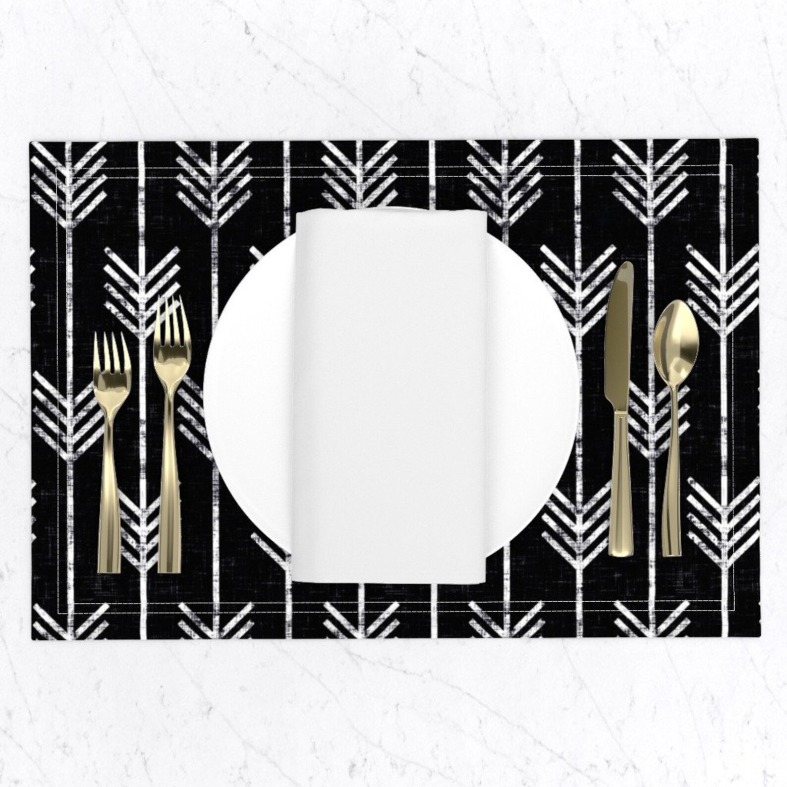 Boho Placemats set of 2 Arrows in Chalk by Holli_zollinger Etsy