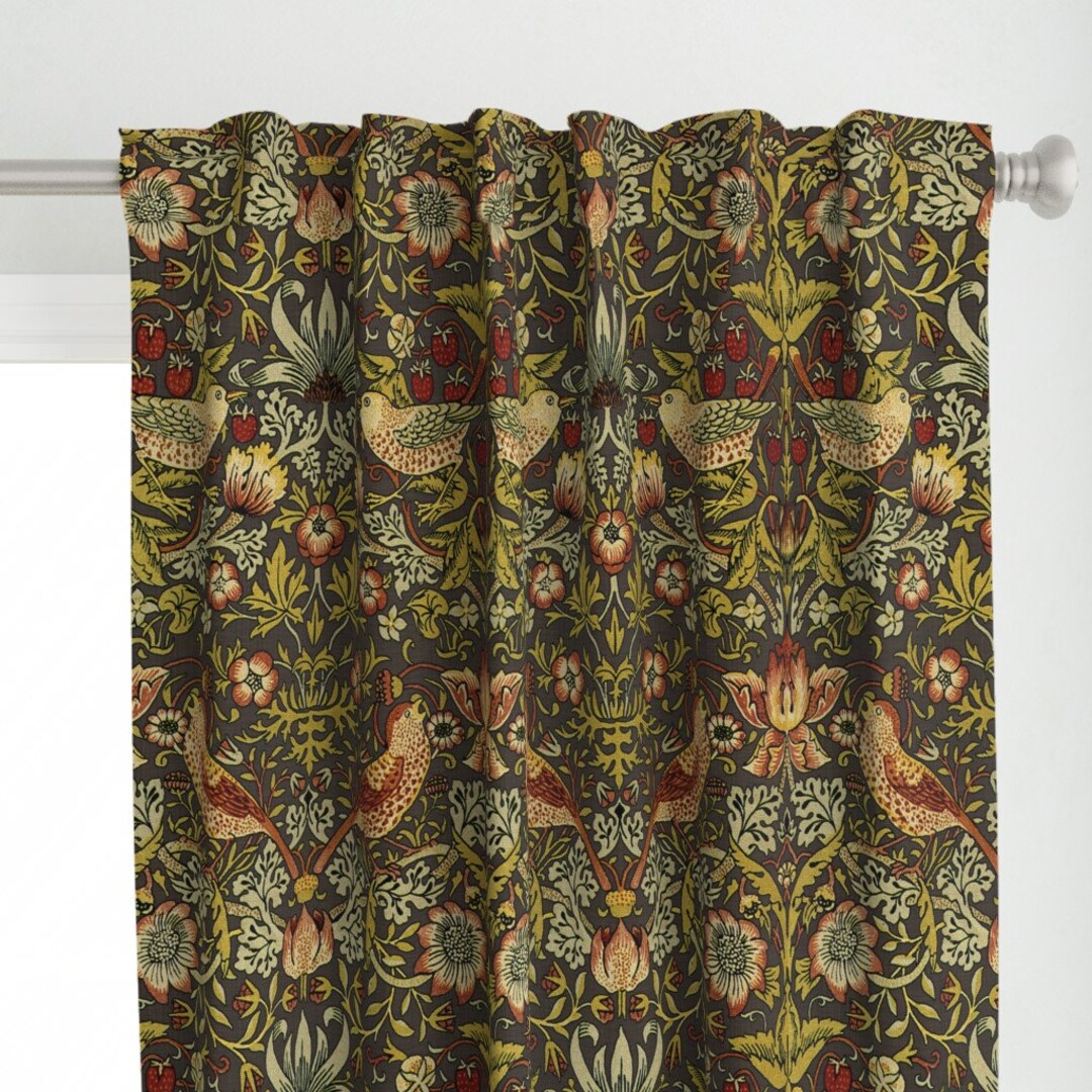 William Morris Curtain Panel - Strawberry Thief by Peacoquettedesigns ...