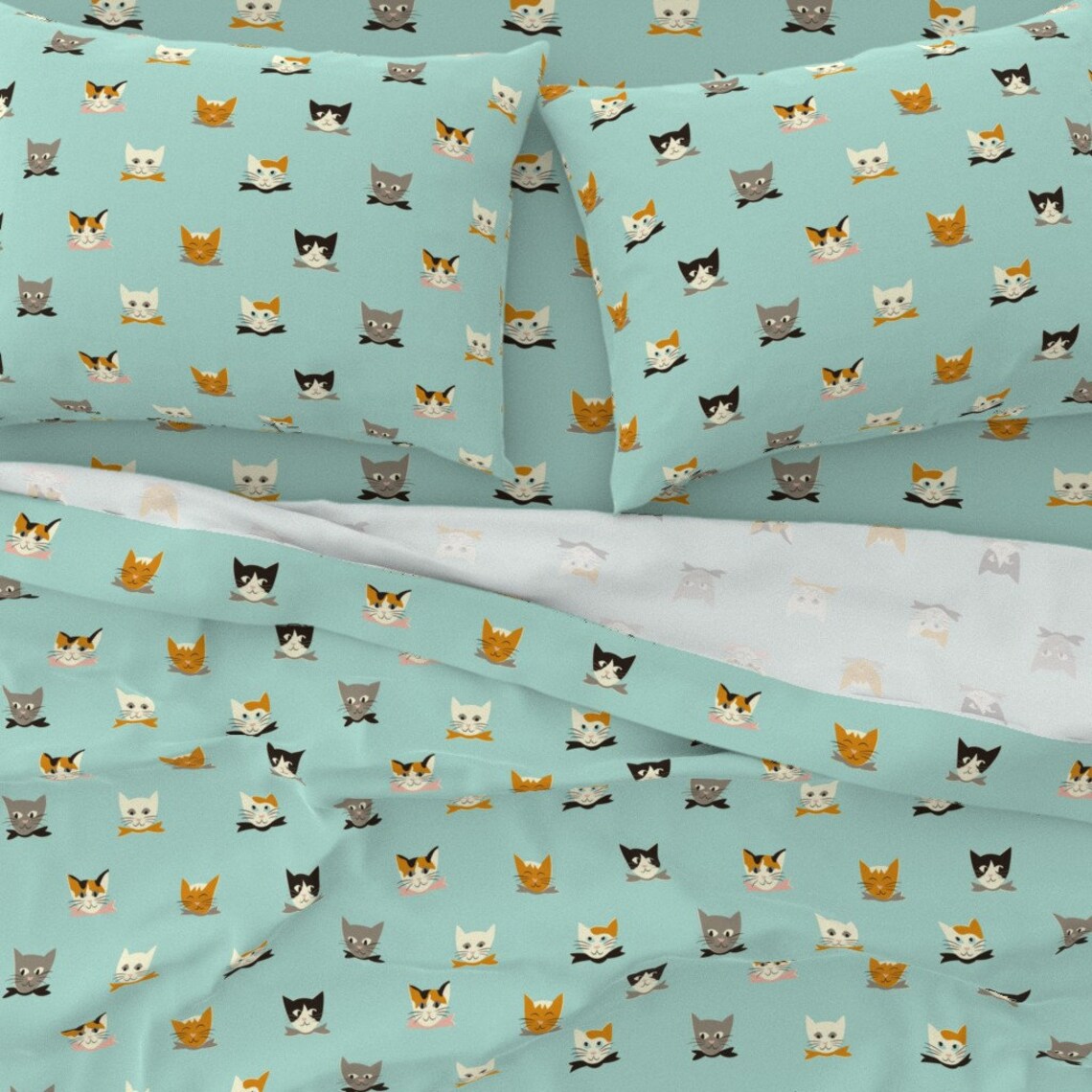 Cats Sheets Vintage Kitties by Mintgreensewingmachine Etsy Sweden